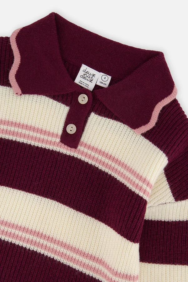Deux Par Deux Girls Sweaters    J20MT31   Multico Stripes