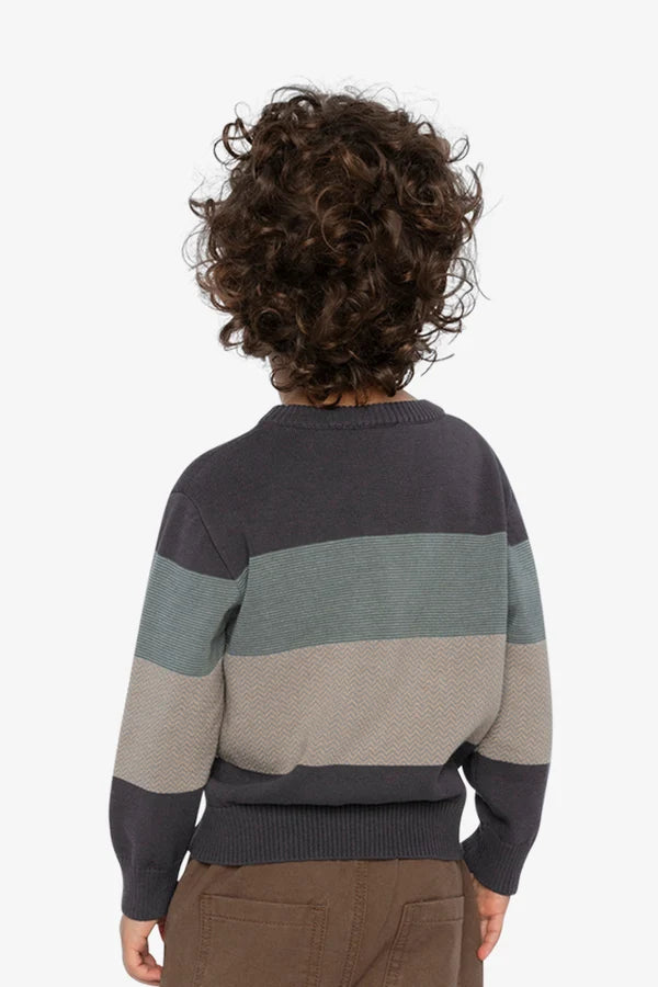 Deux Par Deux Boys Knit Sweater    J20OBT30   Anthracite