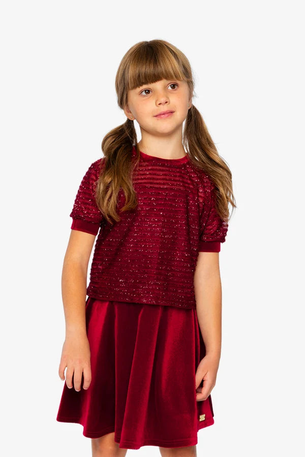 Deux Par Deux Girls Layering Sparkle Top   J20OG70
