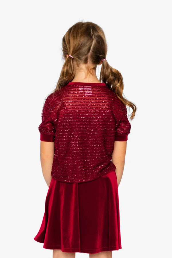 Deux Par Deux Girls Layering Sparkle Top   J20OG70