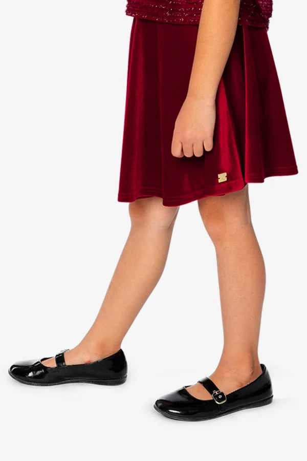 Deux Par Deux Girls Velvet Skirt   J20OG81
