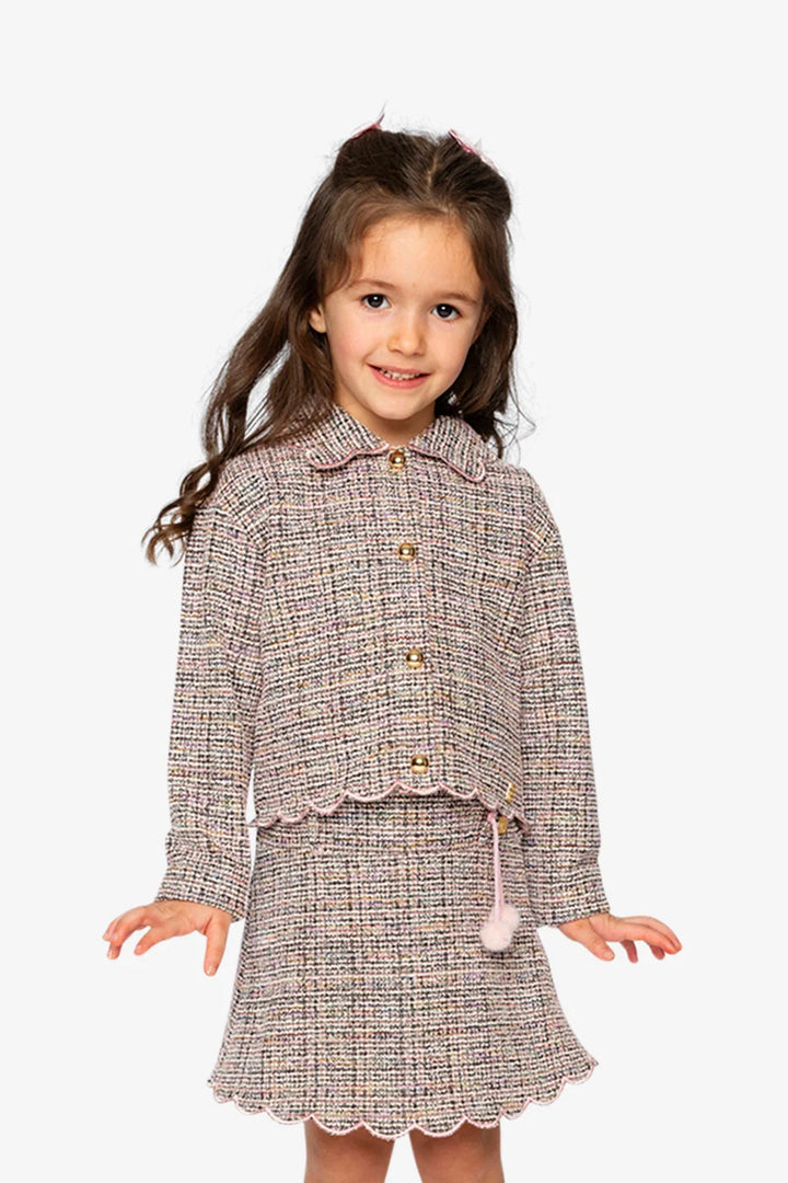 Deux Par Deux Girls Short Jacket   J20Q52   Jacquard Multico