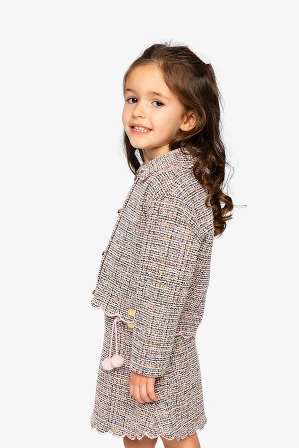 Deux Par Deux Girls Short Jacket   J20Q52   Jacquard Multico