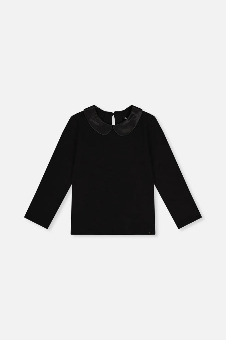 Deux Par Deux Girls Top With Peter Pan Collar   J20Q70    Anthracite