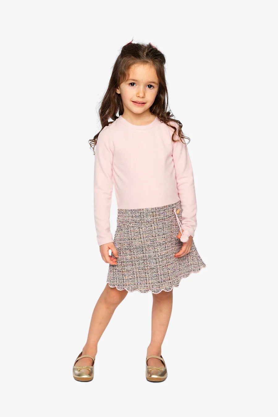 Deux Par Deux Girls Dress   J20Q91   Jacquard Multico