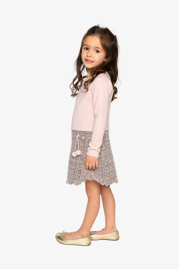 Deux Par Deux Girls Dress   J20Q91   Jacquard Multico