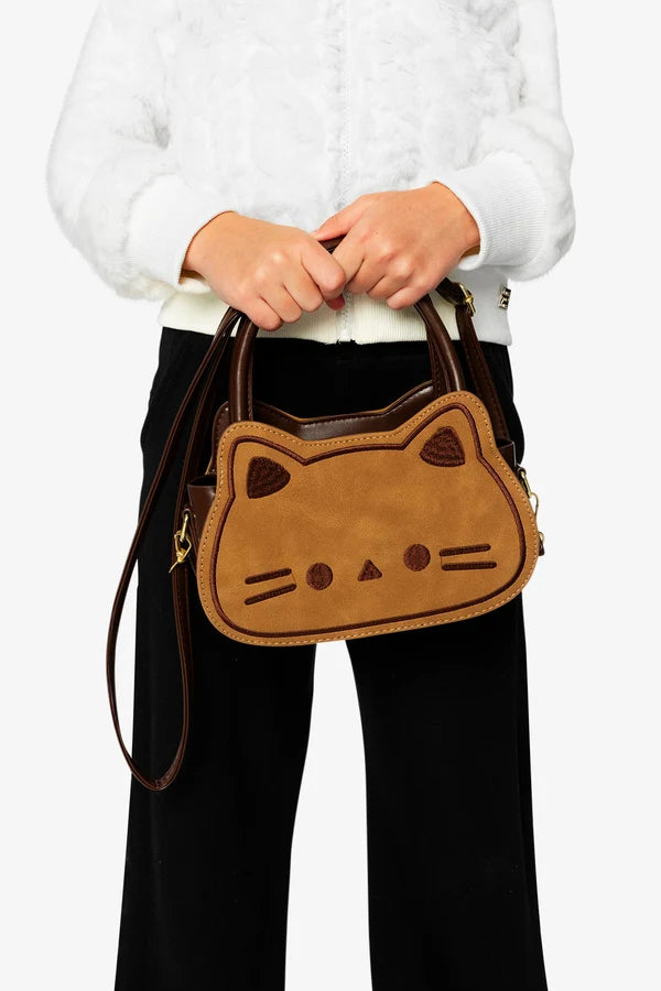Deux Par Deux Girls Cat Bag   J20QA2    Nougat