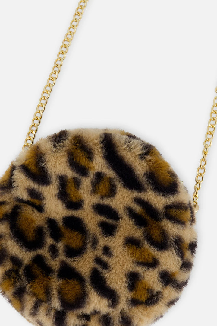 Deux Par Deux Girls Faux Fur Bag   J20Q80   Brown Leopard Print