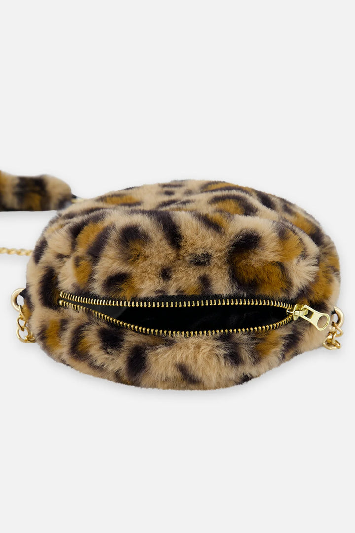 Deux Par Deux Girls Faux Fur Bag   J20Q80   Brown Leopard Print