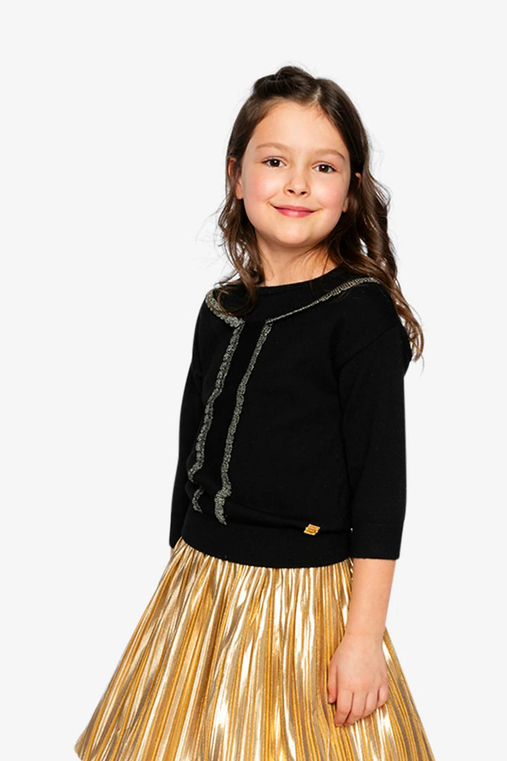 Deux Par Deux Girls Knit Sweater   J20QT31    Anthracite