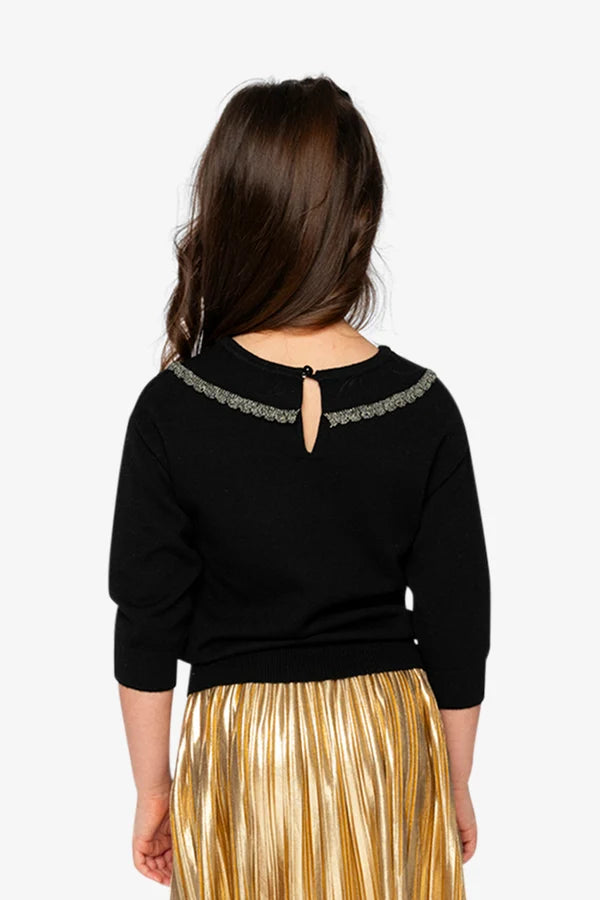 Deux Par Deux Girls Knit Sweater   J20QT31    Anthracite