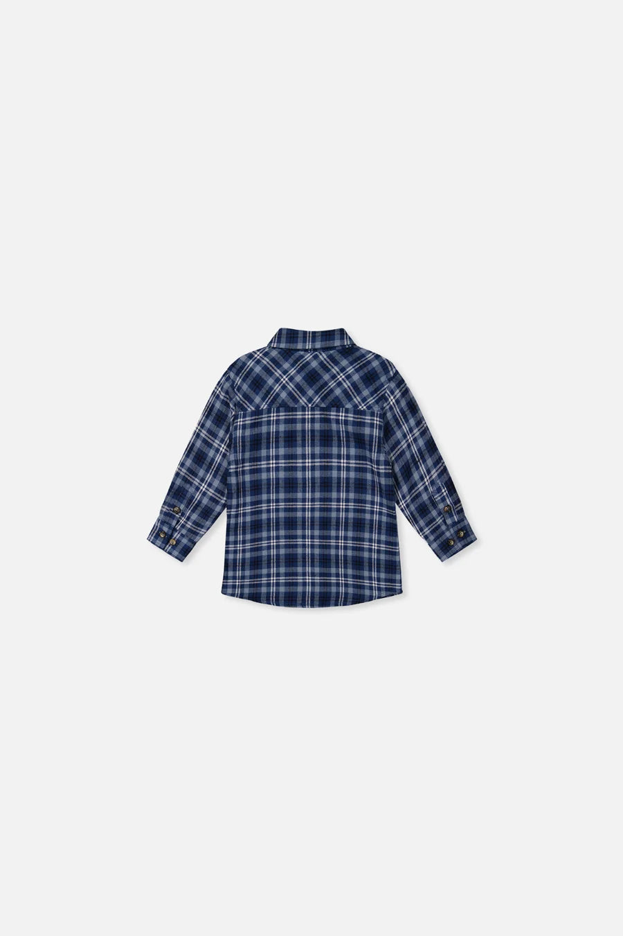 Deux Par Deux Baby Boy Plaid Shirt   J20S15B   Yarn Dye Blue Plaid
