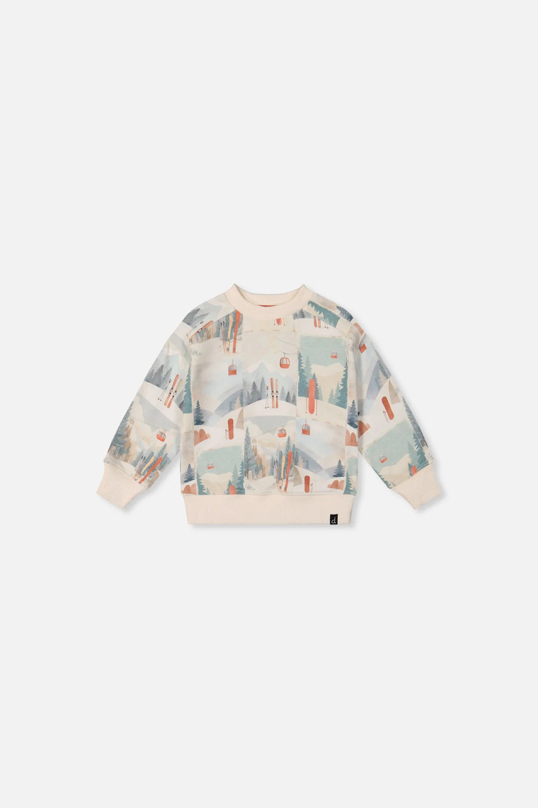 Deux Par Deux Baby Boy Fleece Sweatshirt   J20S30B   Printed Vintage Ski