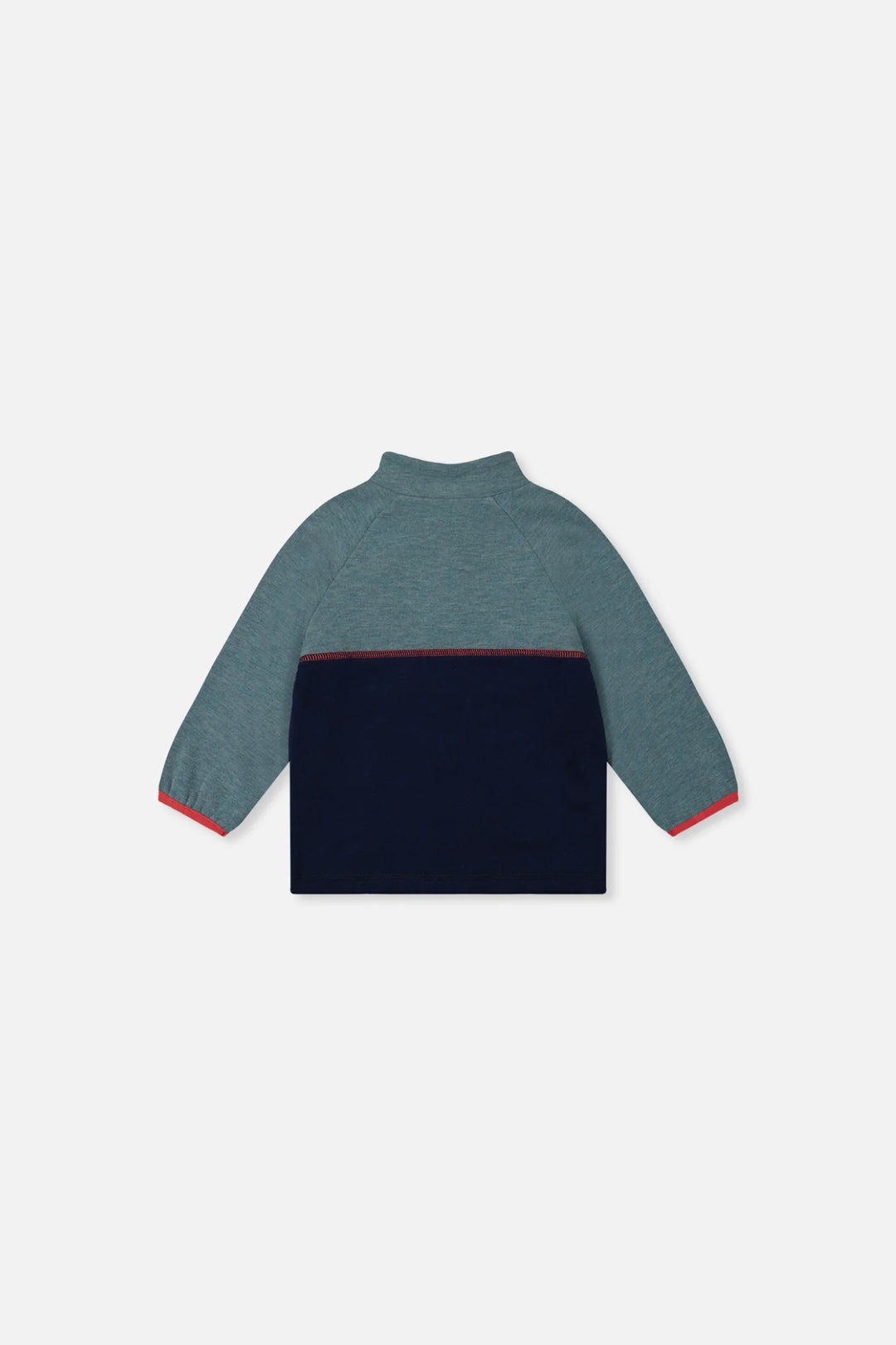 Deux Par Deux Baby Boy 1/4 Zip Mock Neck Top   J20S33B    Stone Blue