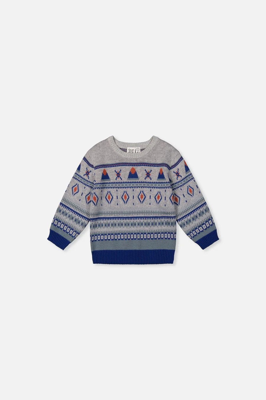 Deux Par Deux Baby Boy Jacquard Knit Sweater   J20ST31B   True Navy