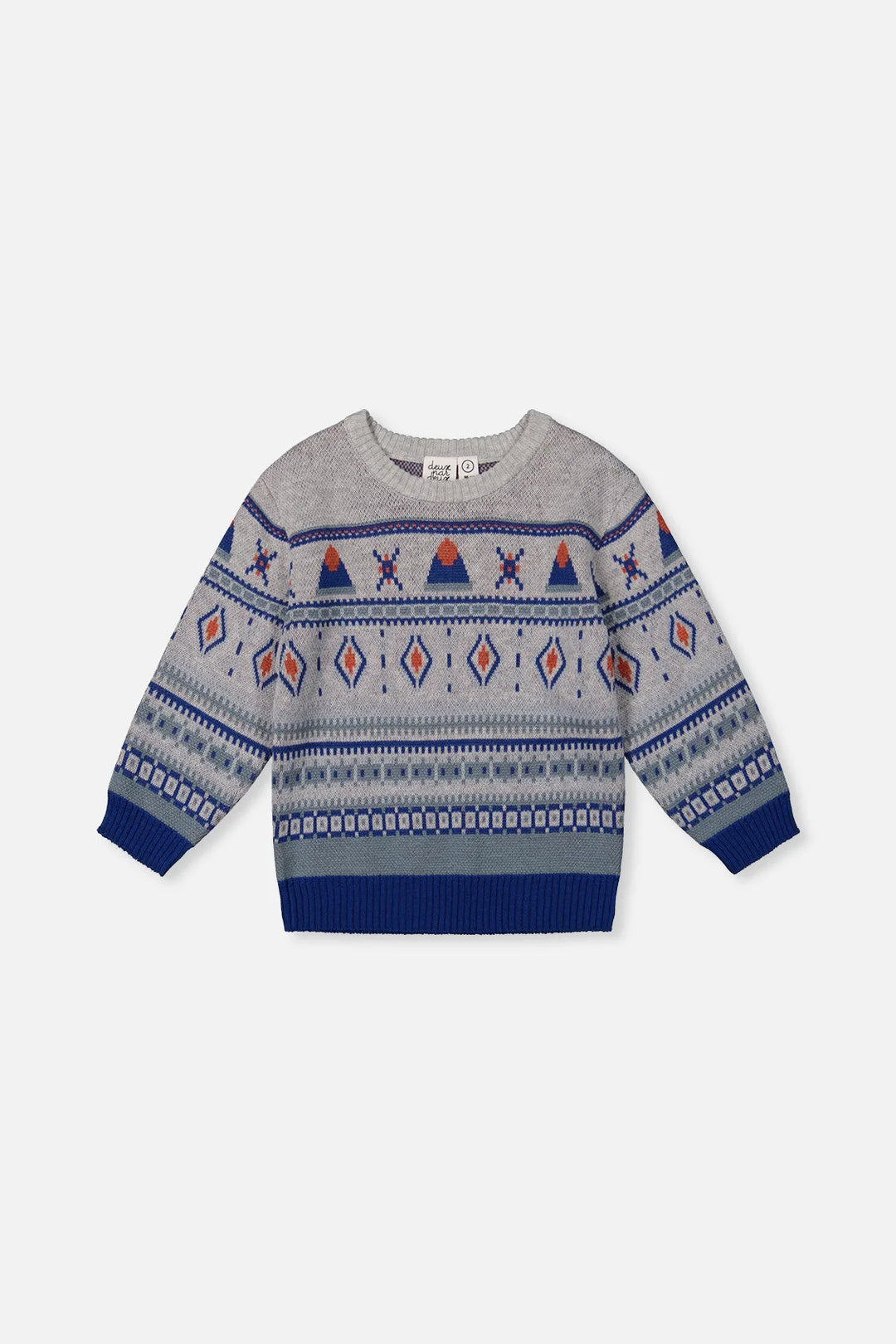 Deux Par Deux Boys Jacquard Knit Sweater   J20ST31   True Navy