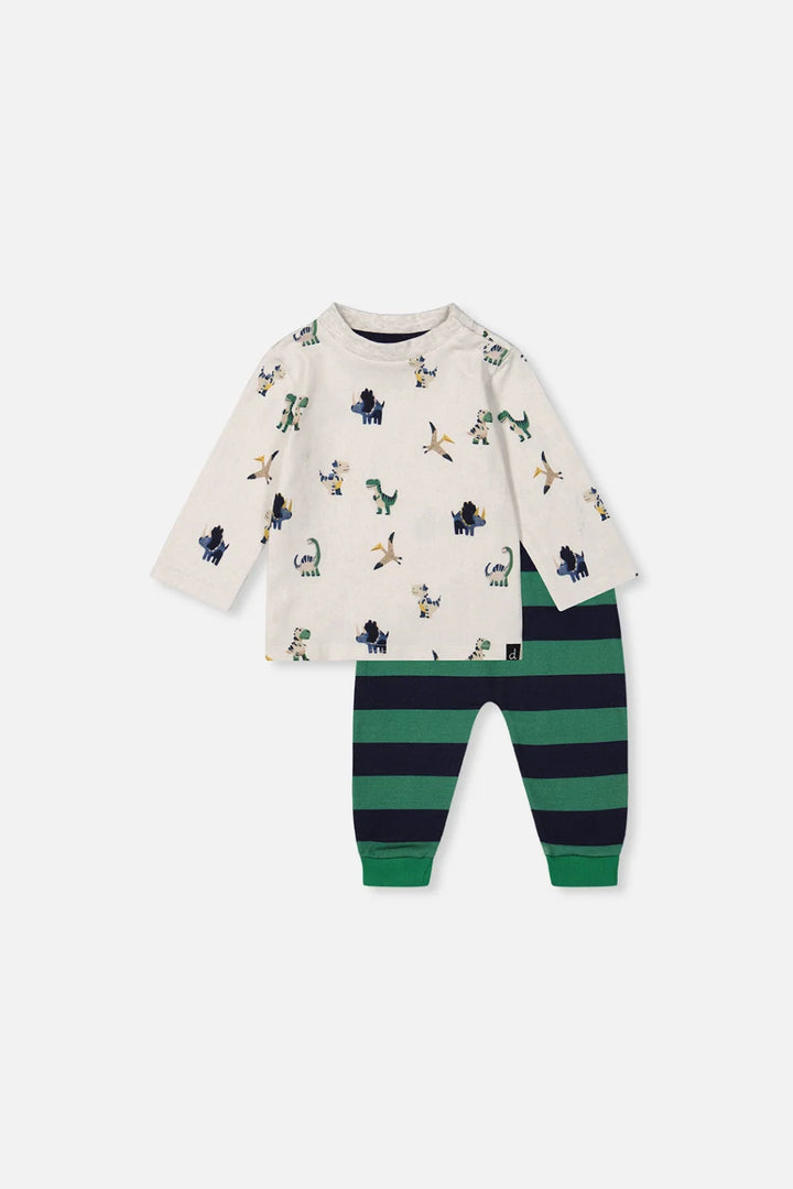 Deux Par Deux Baby Boy 2 Pce. Set   J20T10B   Various Dinos
