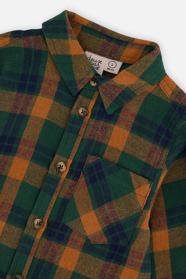 Deux Par Deux Baby Boy Flannel Shirt   J20T15B   Yarn Dye Plaid