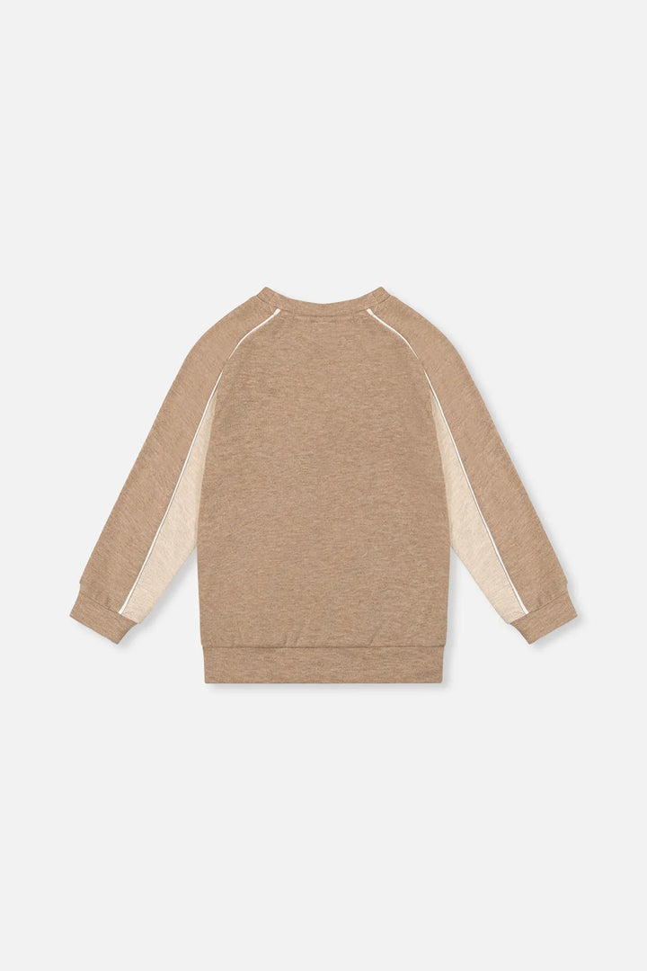 Deux Par Deux Boys Brushed Jersey Top With Raglan Sleeves   J20U09   Light Taupe