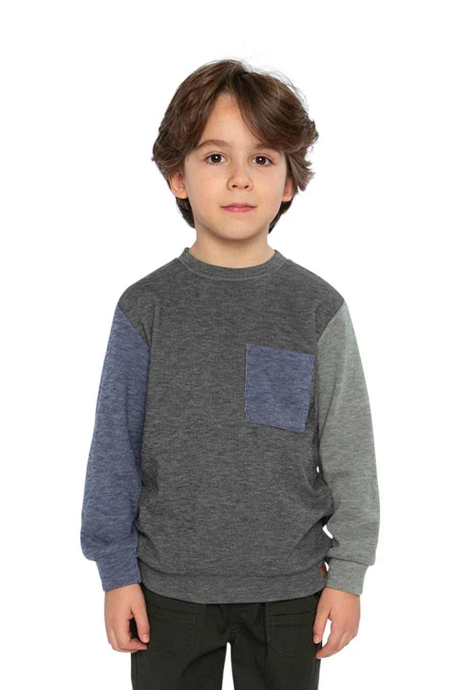 Deux Par Deux Boys Brushed Jersey Top   J20U10   Beluga