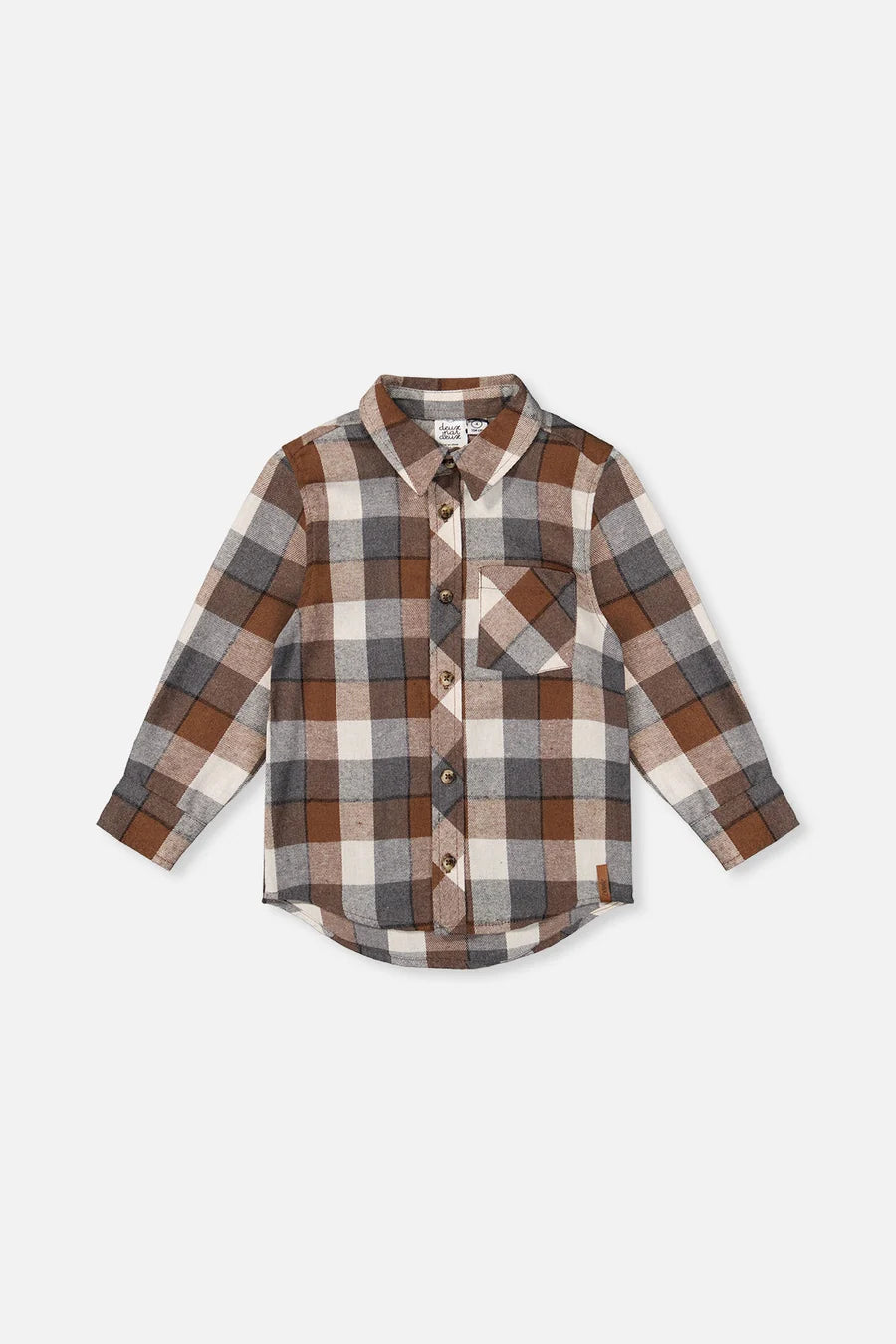 Deux Par Deux Boys Flannel Shirt   J20U13   Grey Plaid