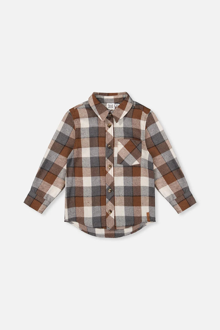 Deux Par Deux Boys Flannel Shirt   J20U13   Grey Plaid