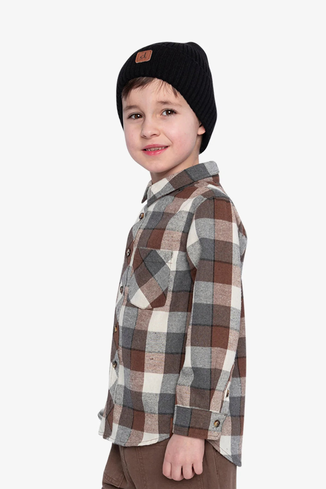 Deux Par Deux Boys Flannel Shirt   J20U13   Grey Plaid