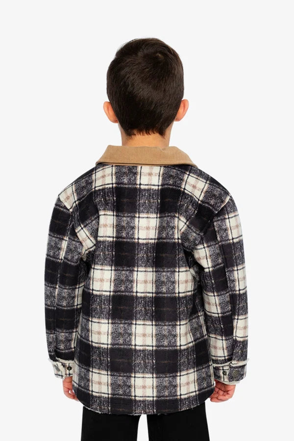 Deux Par Deux Plaid Jacket With Zipper Closure   J20U18   Forest Tan Plaid