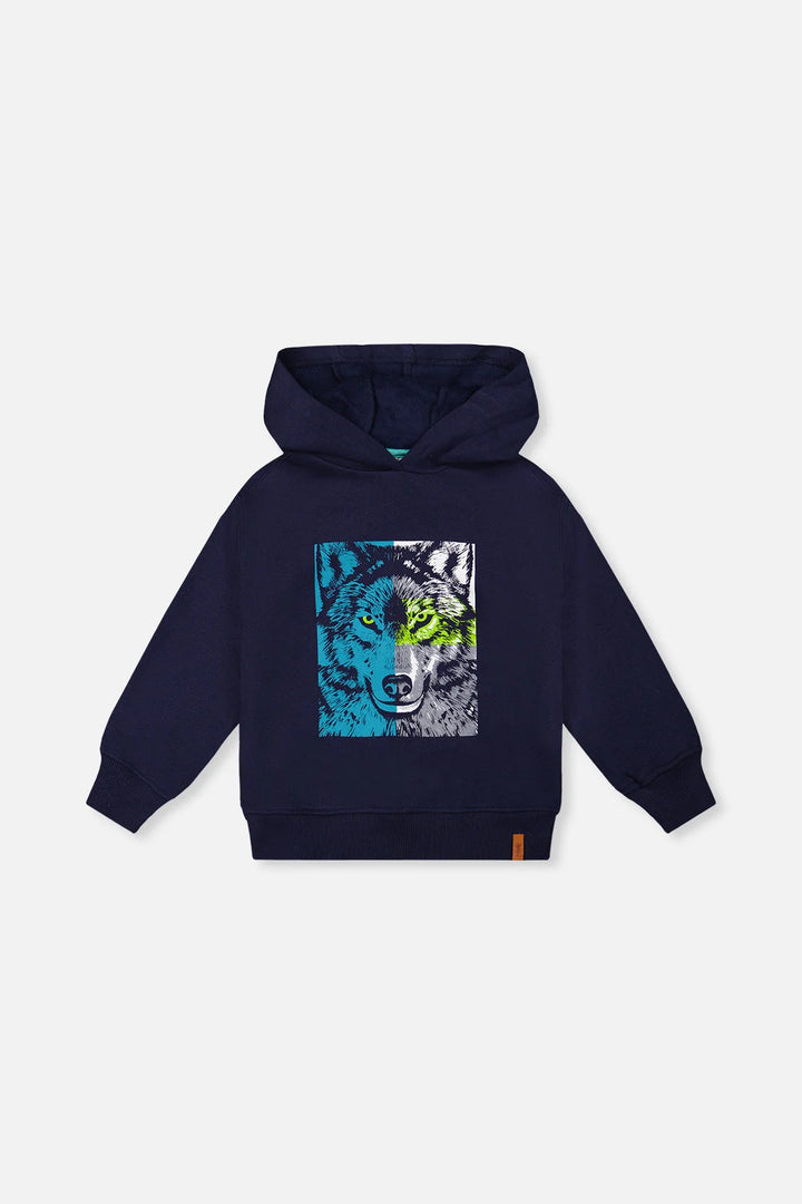 Deux Par Deux Boys Hooded Fleece Sweatshirt  J20U30   Peacoat