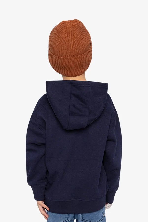 Deux Par Deux Boys Hooded Fleece Sweatshirt  J20U30   Peacoat