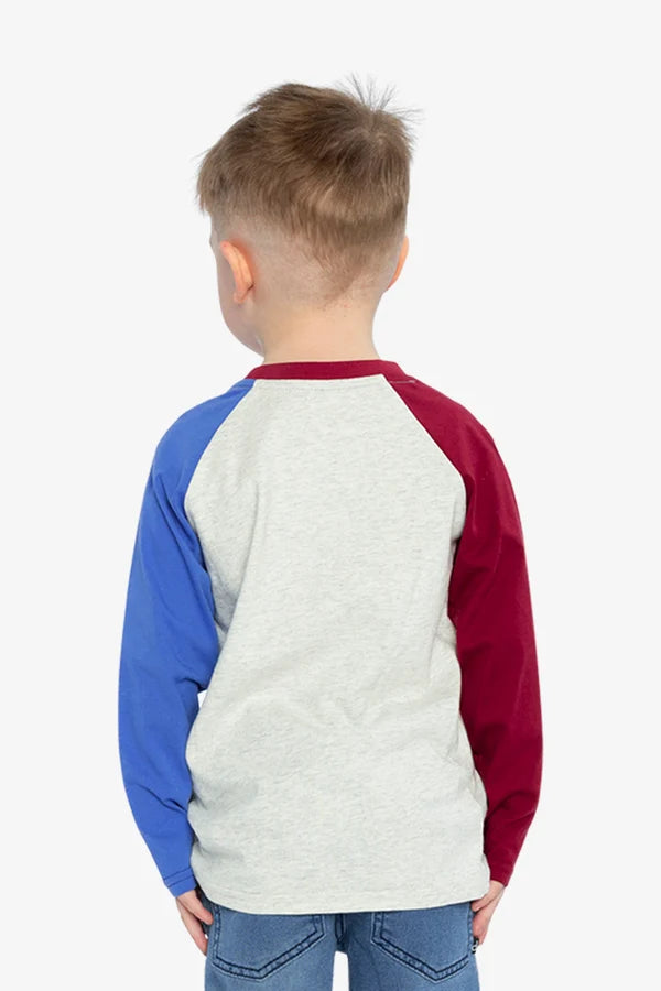 Deux Par Deux Boys Raglan Sleeve Tee   J20U69   Oatmeal Mix