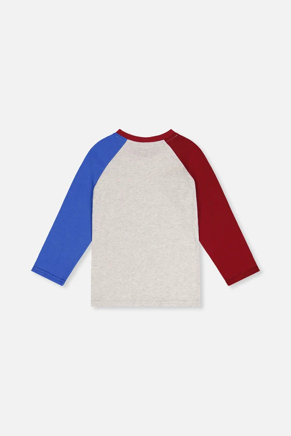 Deux Par Deux Boys Raglan Sleeve Tee   J20U69   Oatmeal Mix