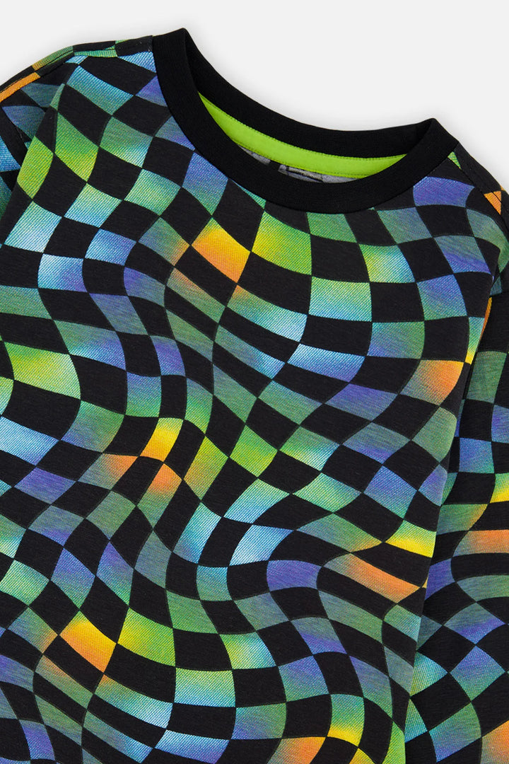 Deux Par Deux Boys Long Sleeve Tee   J20U70   Printed Multicolor