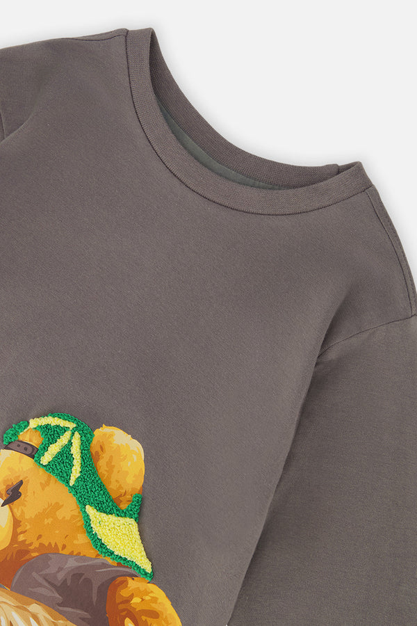 Deux Par Deux Boys Long Sleeve Tee   J20U73   Steel Grey