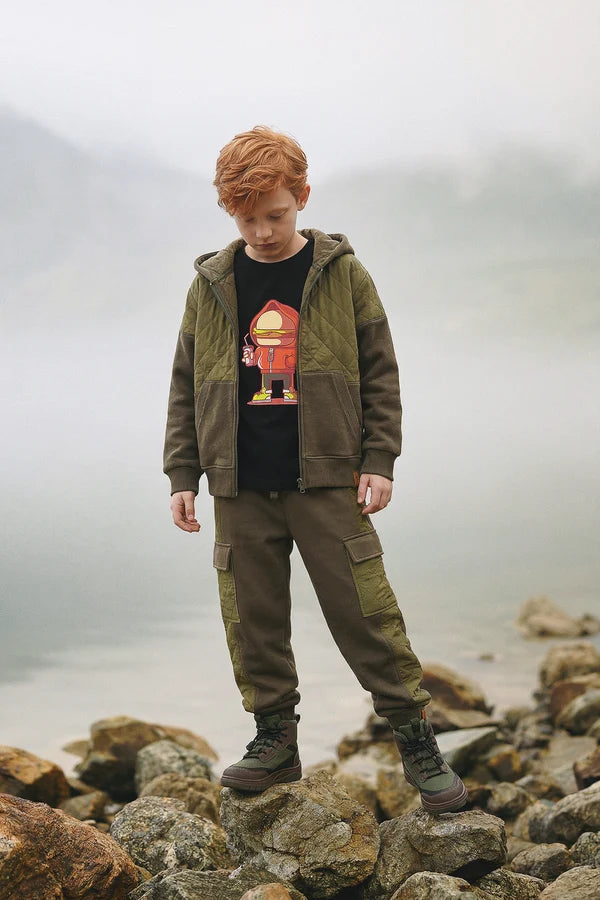 Deux Par Deux Boys Long Sleeve Tee  J20U73  Anthracite