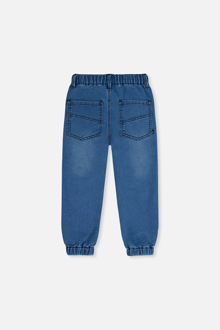 Deux Par Deux Boys French Terry Denim Jogger Pants   J20YB24   Light Blue Denim