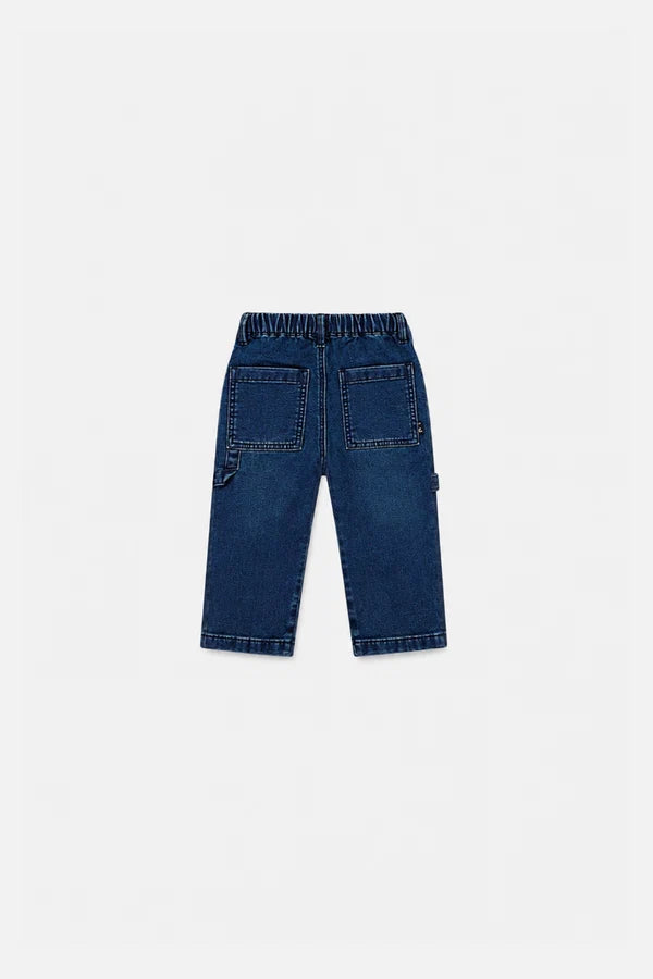 Deux Par Deux Baby Boy French Terry Denim Pants    J20YB25B   Navy Denim