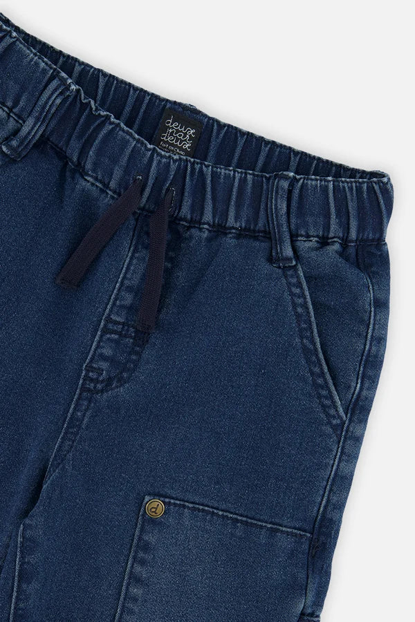 Deux Par Deux Baby Boy French Terry Denim Pants    J20YB25B   Navy Denim