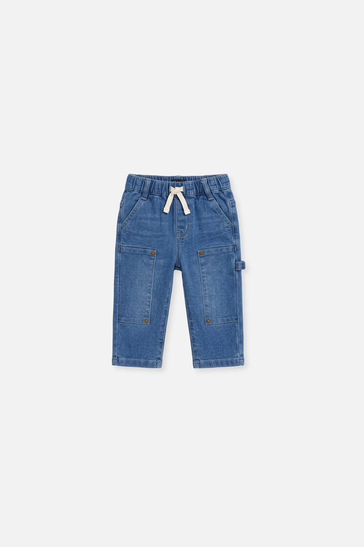 Deux Par Deux Baby Boy French Terry Denim Jeans   J20YB25B   Light Blue Denium