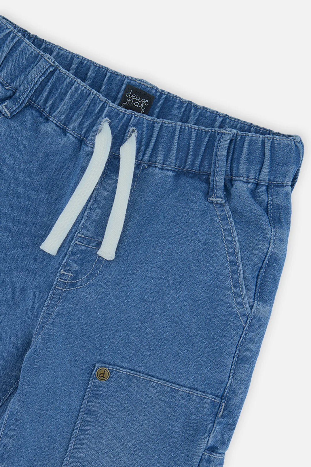 Deux Par Deux Baby Boy French Terry Denim Jeans   J20YB25B   Light Blue Denium