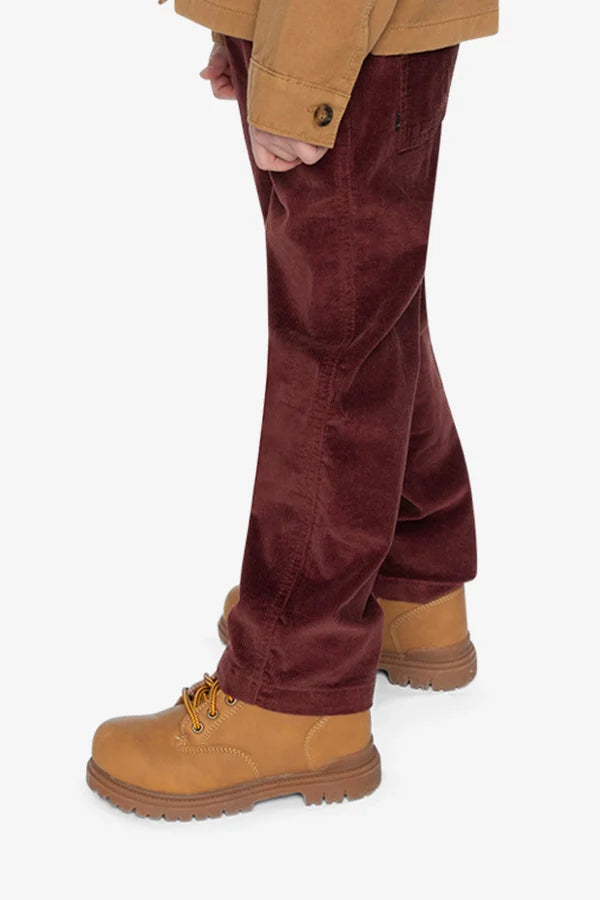 Deux Par Deux Boys Stretch Cord Pants With Cargo Pocket   J20YB26   Chocolate Truffle