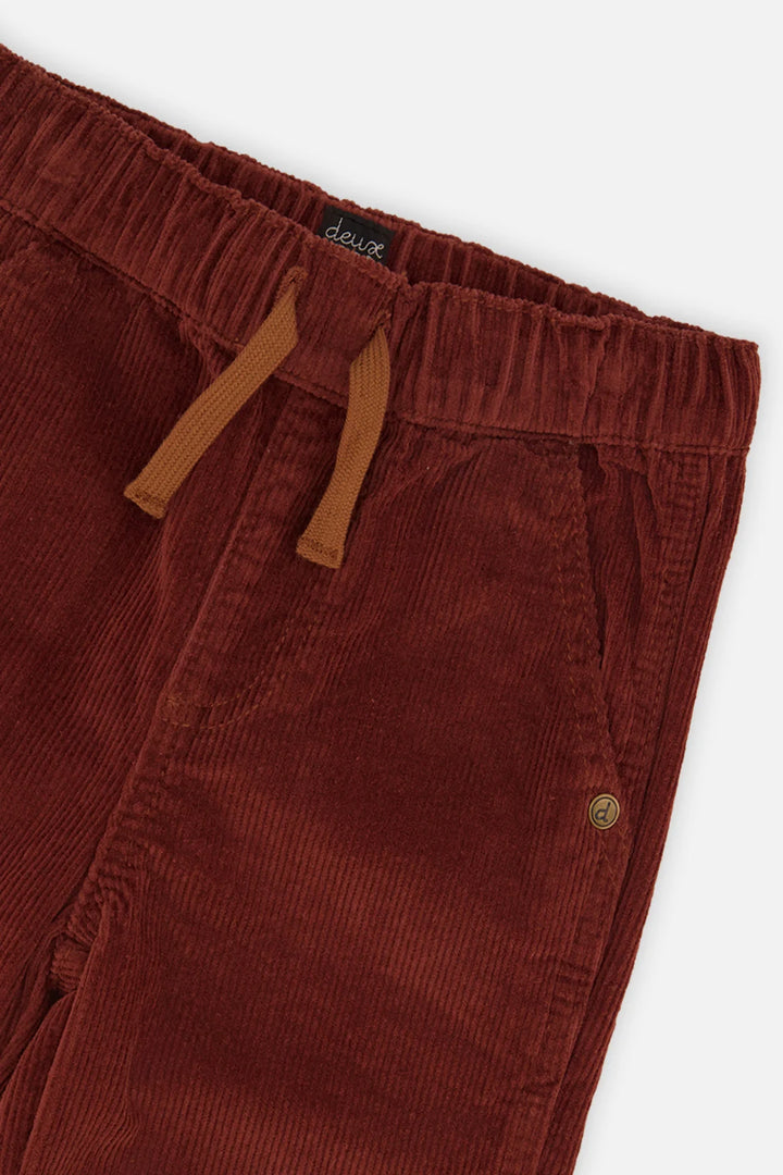 Deux Par Deux Boys Stretch Cord Pants With Cargo Pocket   J20YB26   Chocolate Truffle