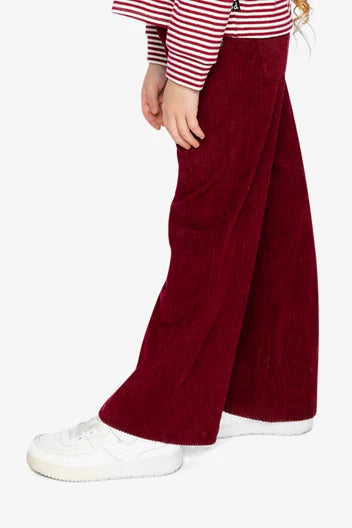 Deux Par Deux Girls Wide Leg Stretch Corduroy Pant   J20YG21   Chocolate Truffle