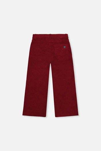 Deux Par Deux Girls Wide Leg Stretch Corduroy Pant   J20YG21   Chocolate Truffle