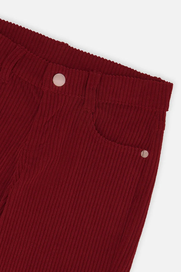 Deux Par Deux Girls Wide Leg Stretch Corduroy Pant   J20YG21   Chocolate Truffle
