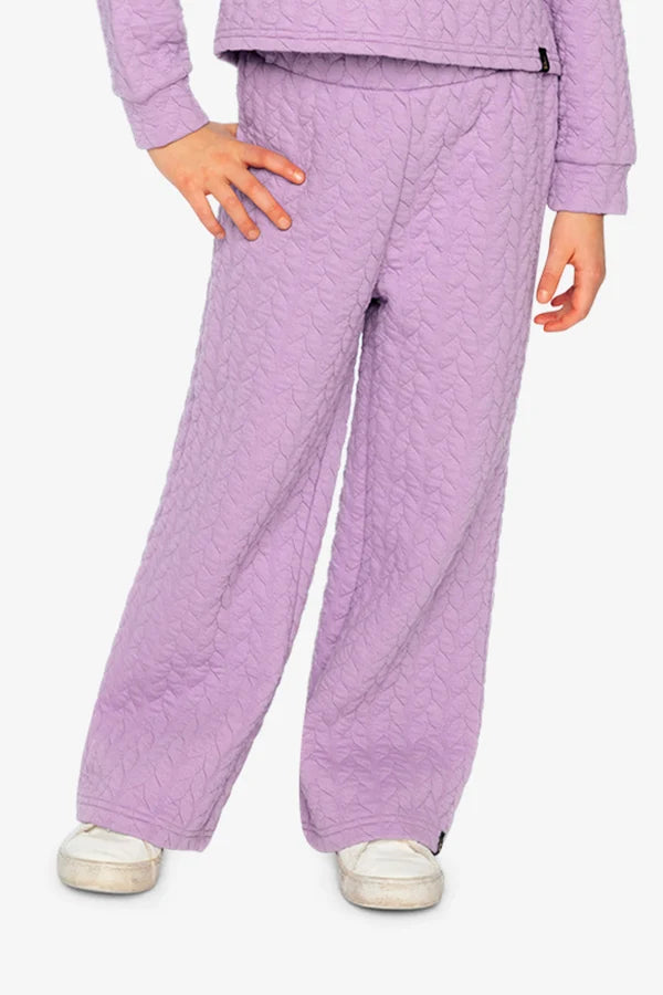 Deux Par Deux Girls Wide Leg Jacquard Pants   J20YG22   Regal Orchid
