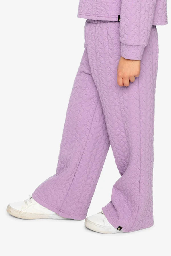 Deux Par Deux Girls Wide Leg Jacquard Pants   J20YG22   Regal Orchid