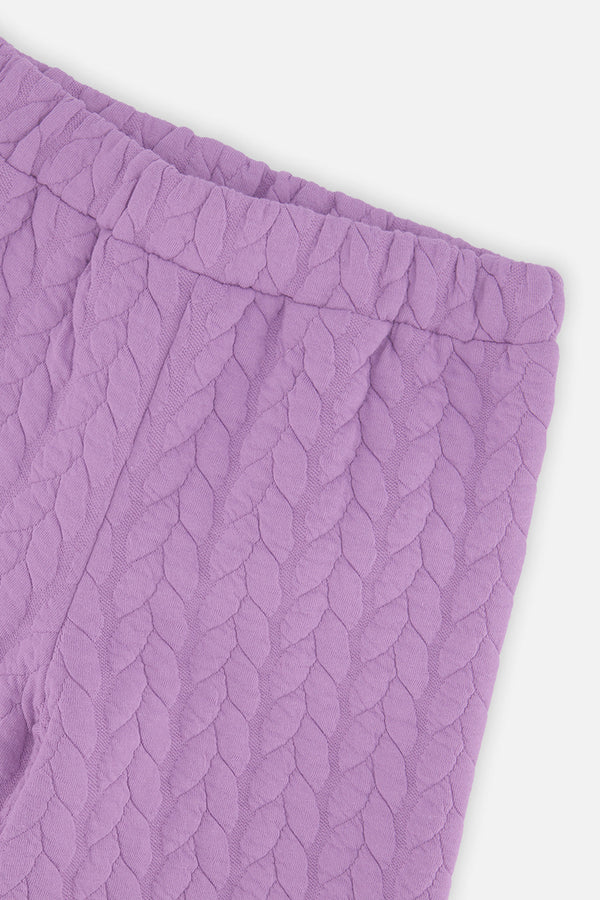 Deux Par Deux Girls Wide Leg Jacquard Pants   J20YG22   Regal Orchid