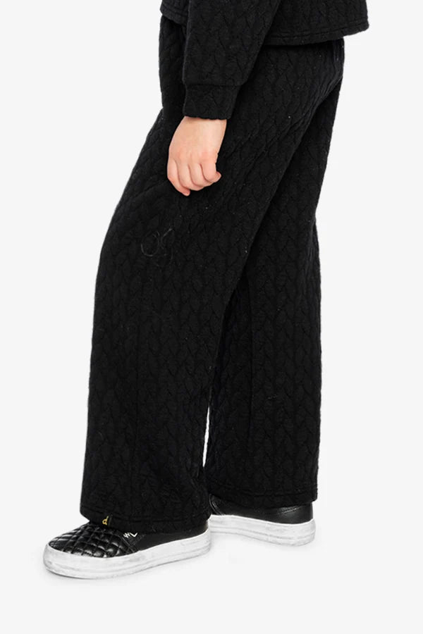 Deux Par Deux Girls Wide Leg Jacquard Pants   J20YG22   Anthracite