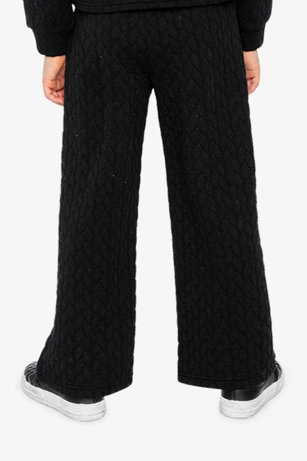 Deux Par Deux Girls Wide Leg Jacquard Pants   J20YG22   Anthracite